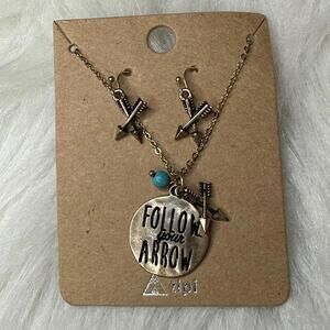 Follow Your Arrow Necklace & Earrings Tipi Jewelry Set